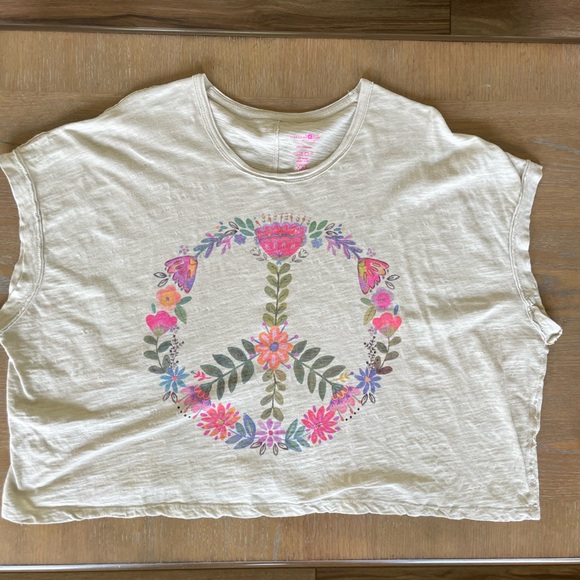 Natural Life Frankie Boxy Cotton T-Shirt - Moonstruck Peace Sign. Woman’s 2X - Picture 3 of 7